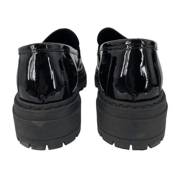 BRUNO MAGLI Black Patent Leather Chunky Sole Heeled Loafers Womens Size 41 / 9.5 - Picture 4 of 9